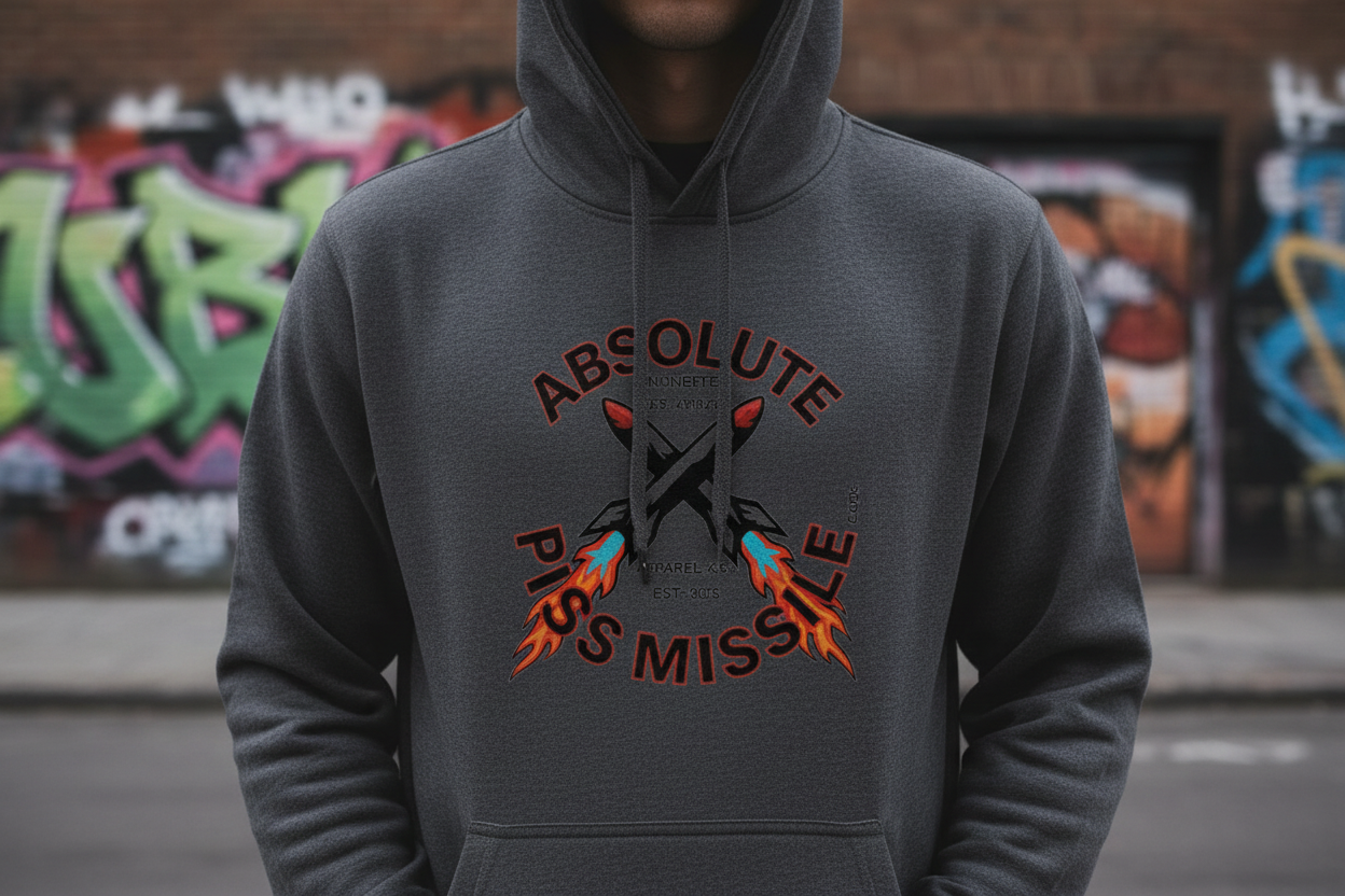 Blue Fire Missile Long Sleeve Hoodie